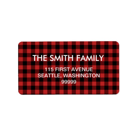 レッドバッファロープレイド住所 シール (正面)