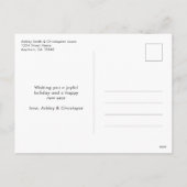 レッドバッファロープレイド絵を描タータンチェッククリスマス写真 シーズンポストカード (裏面)