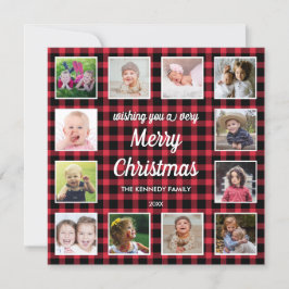 レッドバッファロープレイド12フォトコラージュクリスマス シーズンカード