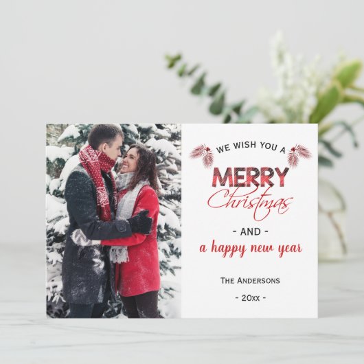 レッドバッファロープレイド |クリスマスモダンの写真 シーズンカード (スタンド正面)