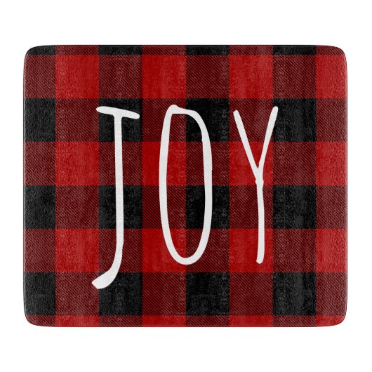 レッドバッファロープレイド&ジョイ |ハッピーホリデー カッティングボード (正面)