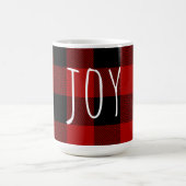 レッドバッファロープレイド&ジョイ |ハッピーホリデー コーヒーマグカップ (中央)