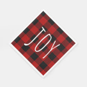 レッドバッファロープレイド&ジョイ |ハッピーホリデー スタンダードランチョンナプキン (角)