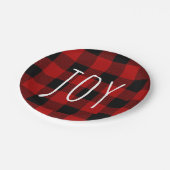 レッドバッファロープレイド&ジョイ |ハッピーホリデー ペーパープレート (アングル)