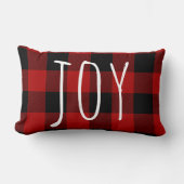 レッドバッファロープレイド&ジョイ |ハッピーホリデー ランバークッション (正面)