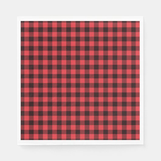 レッドバッファロープレイド スタンダードランチョンナプキン (正面)