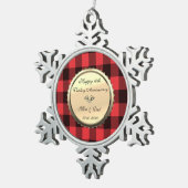 レッドバッファロープレイド、ダイヤモンド結婚10周年 スノーフレークピューターオーナメント (右)