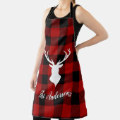 レッドバッファロープレイド&ディアー |個人名ギフト エプロン (インサイチュ)