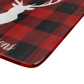 レッドバッファロープレイド&ディアー |個人名ギフト カッティングボード (角)