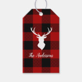 レッドバッファロープレイド&ディアー |個人名ギフト ギフトタグ (正面)