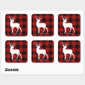 レッドバッファロープレイド&ディアー |個人名ギフト スクエアシール (シート)