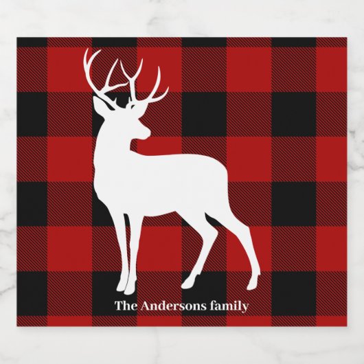 レッドバッファロープレイド&ディアー |個人名ギフト ビールラベル (シングルラベル)