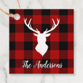 レッドバッファロープレイド&ディアー |個人名ギフト フェイバータグ (正面)