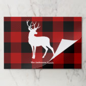 レッドバッファロープレイド&ディアー |個人名ギフト ペーパーパッド (折り畳み)