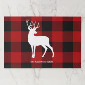 レッドバッファロープレイド&ディアー |個人名ギフト ペーパーパッド (正面)