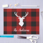 レッドバッファロープレイド&ディアー |個人名ギフト 薄葉紙 (クラフト)