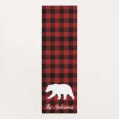 レッドバッファロープレイド&ベア |個人名ギフト ヨガマット (裏面)