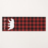 レッドバッファロープレイド&ベア |個人名ギフト ヨガマット (正面(横))