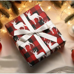 レッドバッファロープレイド&ホワイトディアクリスマス ラッピングペーパー<br><div class="desc">レッドバッファロープレイド&ホワイトディアクリスマス</div>