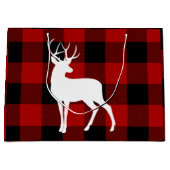 レッドバッファロープレイド&ホワイトディアー ラージペーパーバッグ (正面)