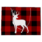 レッドバッファロープレイド&ホワイトディアー ラージペーパーバッグ (裏面)