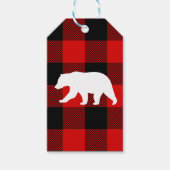 レッドバッファロープレイド&ホワイトベア ギフトタグ (正面)