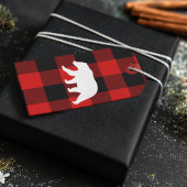 レッドバッファロープレイド&ホワイトベア ギフトタグ