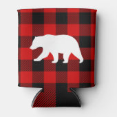 レッドバッファロープレイド&ホワイトベア 缶クーラー (正面)