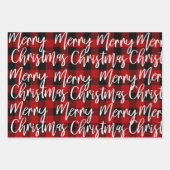 レッドバッファロープレイド&メリークリスマス ラッピングペーパーシート (正面)