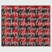 レッドバッファロープレイド&メリークリスマス ラッピングペーパー (フラット)