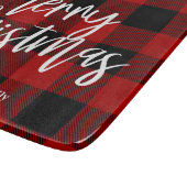 レッドバッファロープレイド&メリークリスマス |個人名 カッティングボード (角)