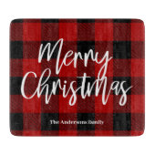 レッドバッファロープレイド&メリークリスマス |個人名 カッティングボード (正面)