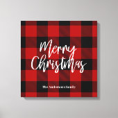 レッドバッファロープレイド&メリークリスマス |個人名 キャンバスプリント (正面)