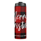 レッドバッファロープレイド&メリークリスマス |個人名 タンブラー (正面)