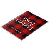 レッドバッファロープレイド&メリークリスマス |個人名 ノートブック (左側)