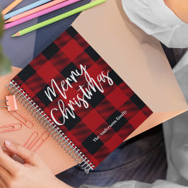 レッドバッファロープレイド&メリークリスマス |個人名 ノートブック