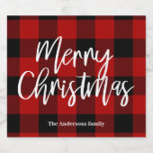 レッドバッファロープレイド&メリークリスマス |個人名 ビールラベル (シングルラベル)