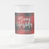 レッドバッファロープレイド&メリークリスマス |個人名 フロストグラスビールジョッキ (中央)