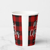 レッドバッファロープレイド&メリークリスマス |個人名 紙コップ (右)