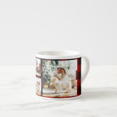 レッドバッファロープレイド |個人イニシャル |ギフト エスプレッソカップ (正面右)