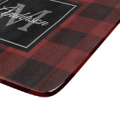 レッドバッファロープレイド |個人イニシャル |ギフト カッティングボード (角)