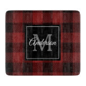 レッドバッファロープレイド |個人イニシャル |ギフト カッティングボード (正面)