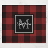 レッドバッファロープレイド |個人イニシャル |ギフト ビールラベル (シングルラベル)