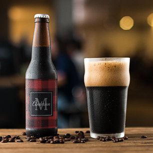 レッドバッファロープレイド 個人イニシャル ギフト ビールラベル