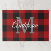 レッドバッファロープレイド |個人イニシャル |ギフト ペーパーパッド (正面)