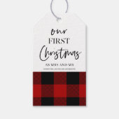 レッドバッファロープレイド&私たちの初めてのクリスマス ギフトタグ (正面)
