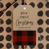 レッドバッファロープレイド&私たちの初めてのクリスマス ギフトタグ