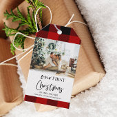 レッドバッファロープレイド&私たちの初めてのクリスマス ギフトタグ
