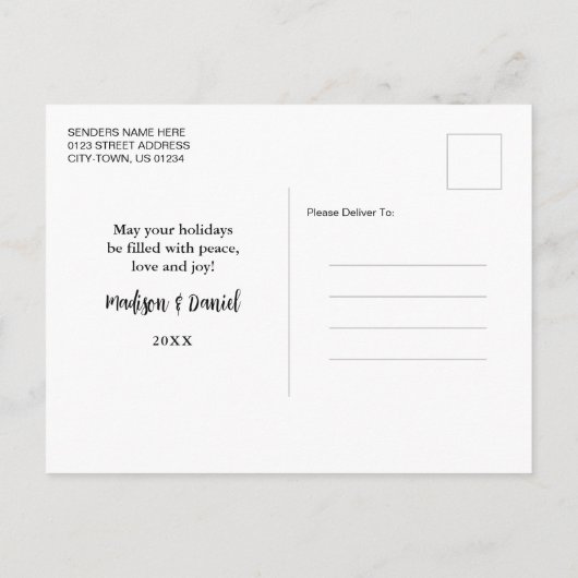 レッドバッファロー素朴プレイドでのホリデーウィッシュ格言 シーズンポストカード (裏面)