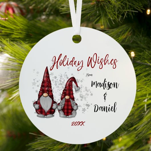 レッドバッファロー素朴プレイドでのホリデーウィッシュ格言 メタルオーナメント